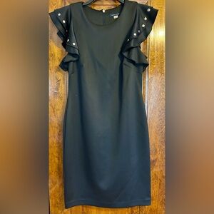 Tommy Hilfiger Black Dress with Ruffle and Stud Detail